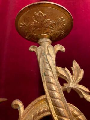 Candle Holders style Romanesque - Style en Bronze Gilt, France 19 th century ( Anno 1885 )