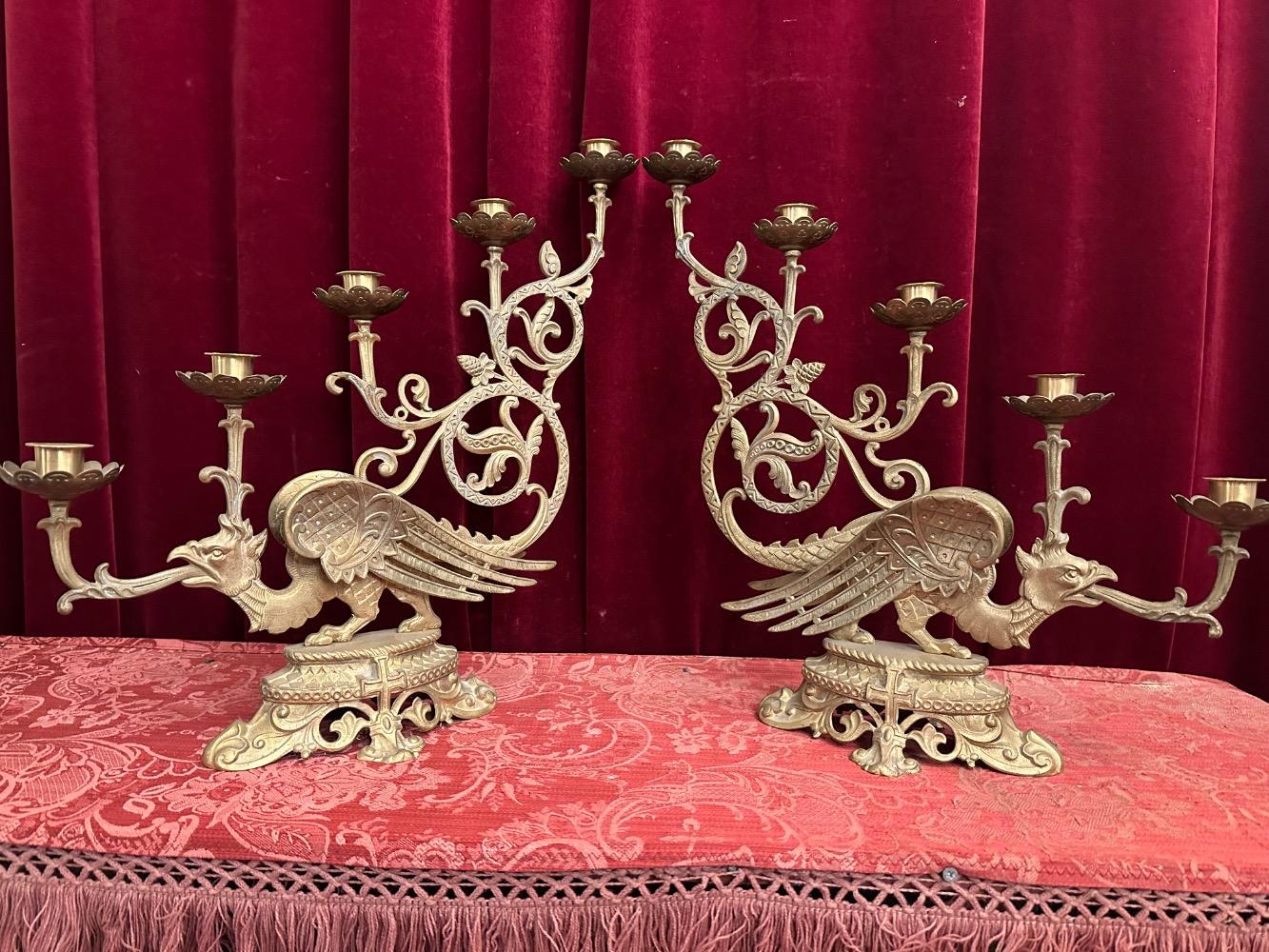 Pair Romanesque - Style Candle Holders