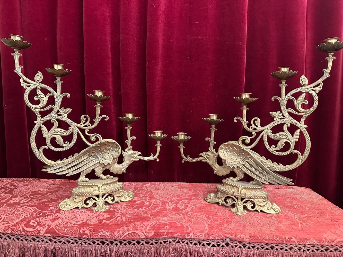 Pair Romanesque - Style Candle Holders