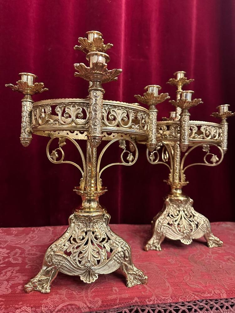 Pair Romanesque - Style Candle Holders