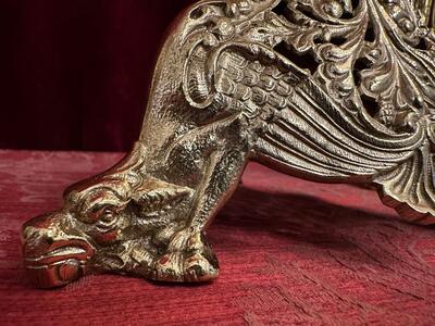 Candle Holders style Romanesque - Style en Brass / Bronze / Polished and Varnished, France 19 th century ( Anno 1885 )