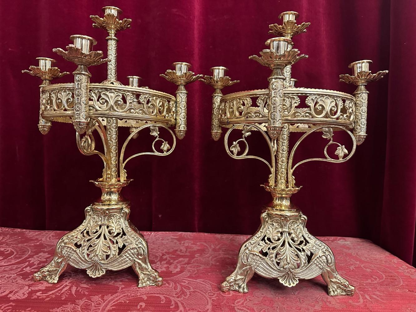 Pair Romanesque - Style Candle Holders