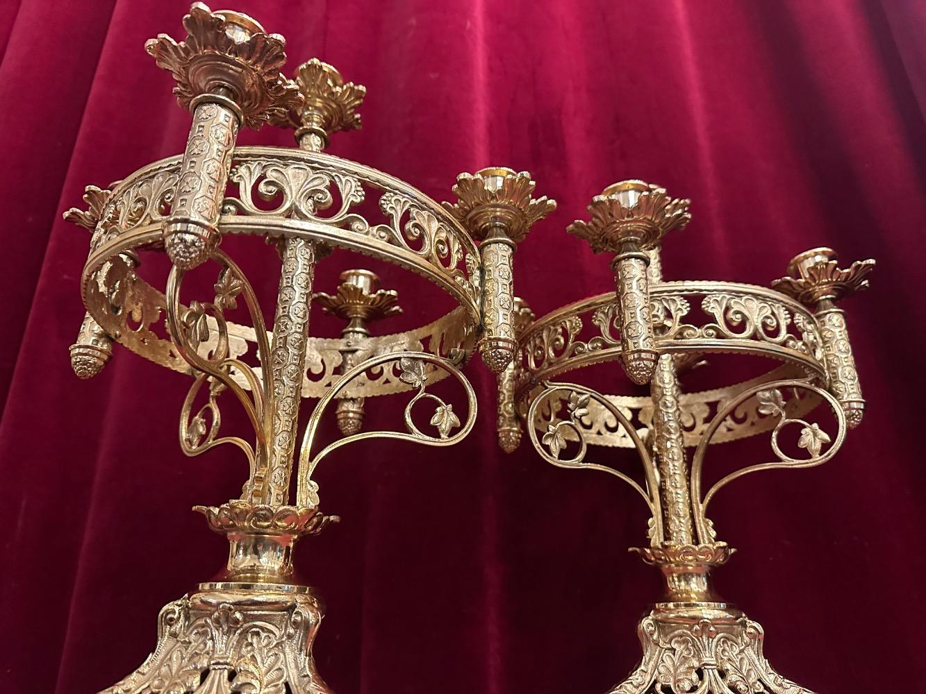 Pair Romanesque - Style Candle Holders