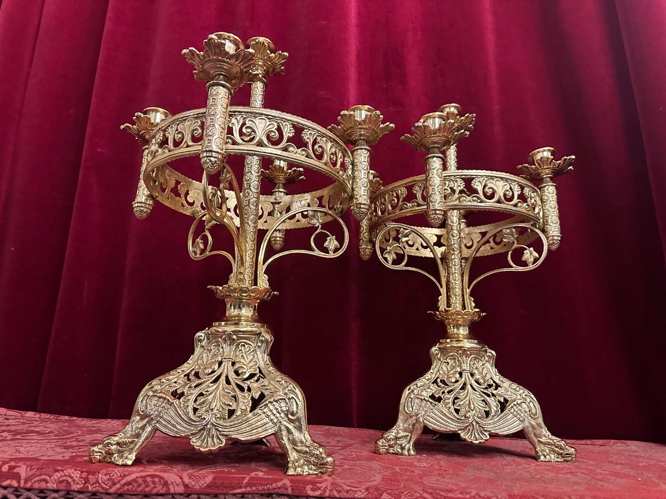 Pair Romanesque - Style Candle Holders