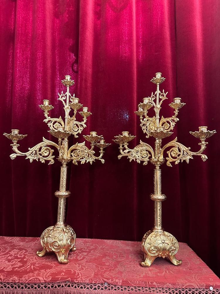 Pair Romanesque - Style Candle Holders