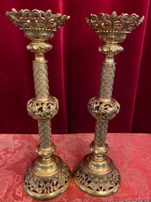 Pair Romanesque - Style Candle Holders