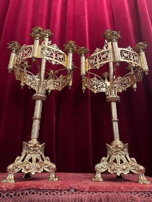 Pair Romanesque - Style Candle Holders