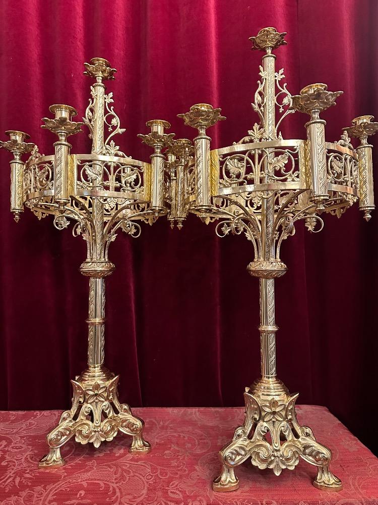 Pair Romanesque - Style Candle Holders