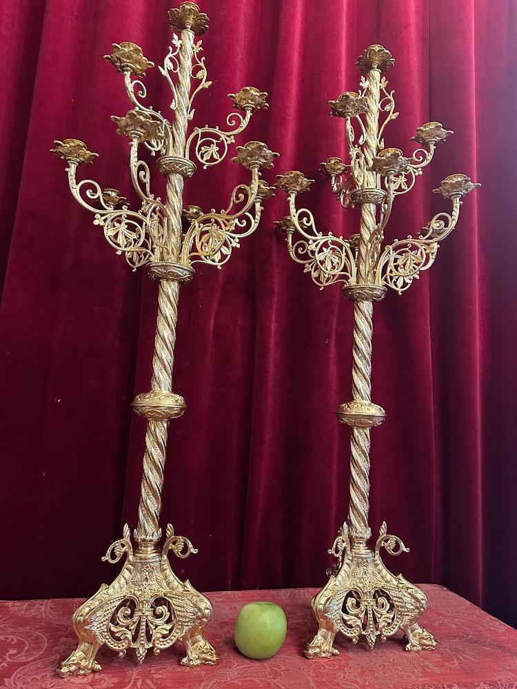 Pair Romanesque - Style Candle Holders