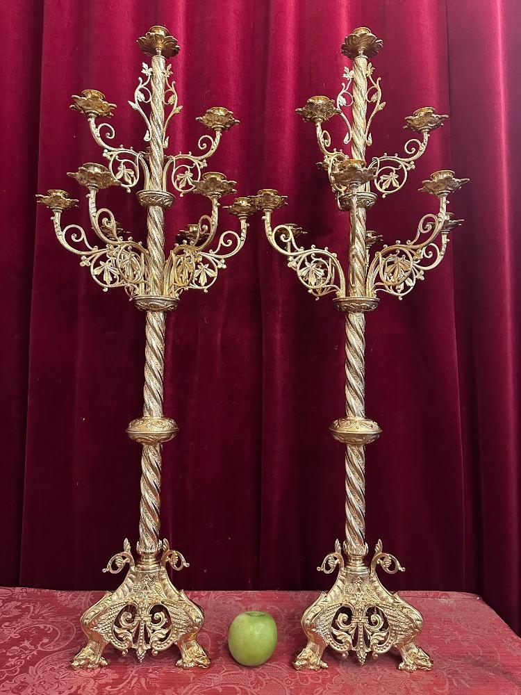 Pair Romanesque - Style Candle Holders