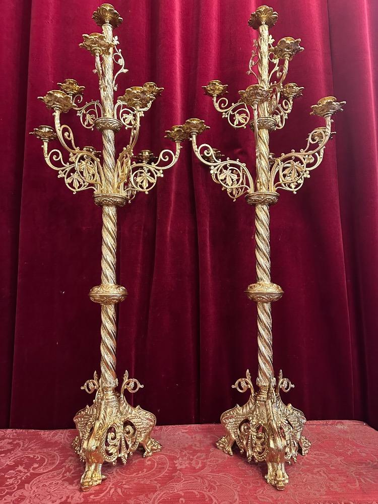 Pair Romanesque - Style Candle Holders