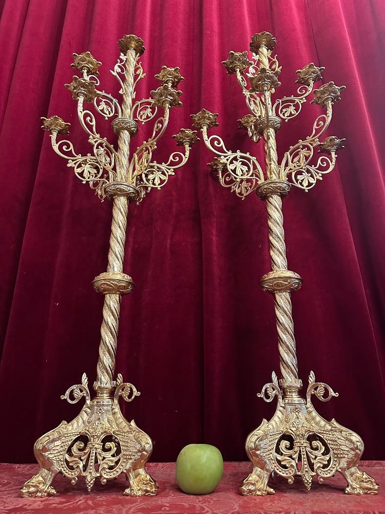Pair Romanesque - Style Candle Holders