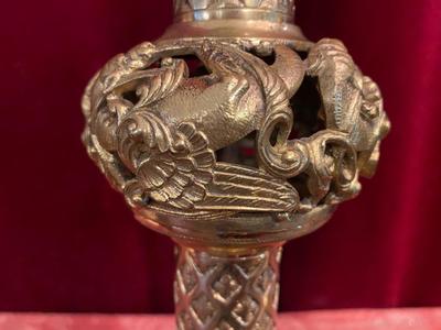 Candle Holders style Romanesque - Style en Bronze Gilt, France 19 th century ( Anno 1890 )
