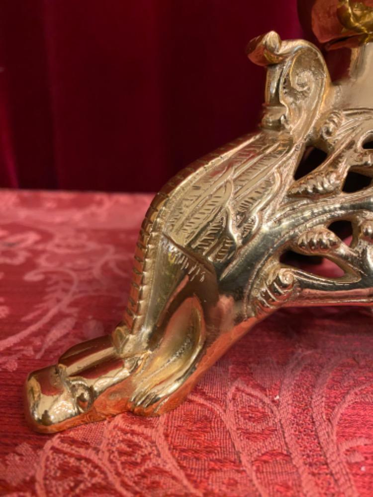 Pair Romanesque - Style Candle Holders Measures Without Pin