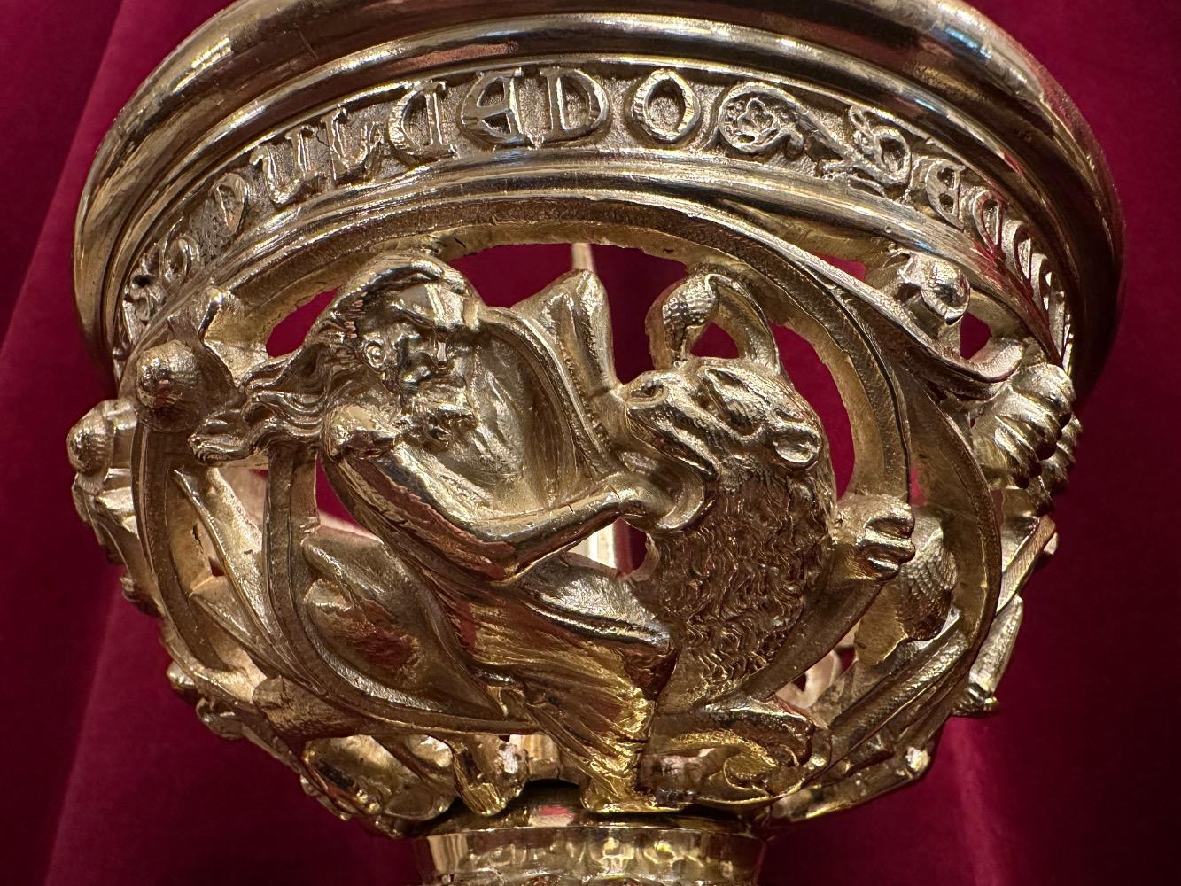 Pair Romanesque - Style Candle Holders Measures Without Pin