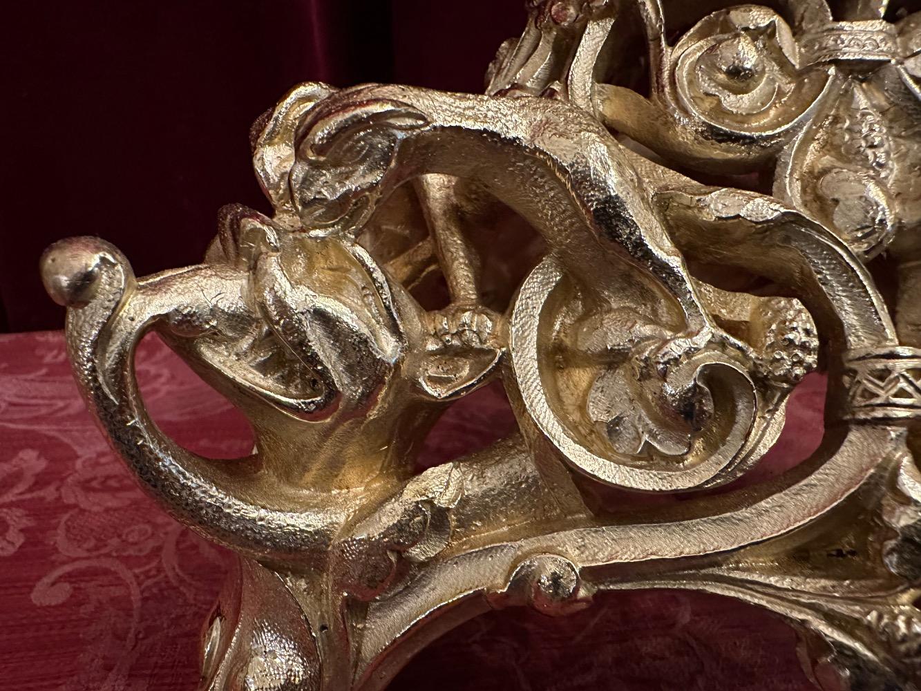 Pair Romanesque - Style Candle Holders Measures Without Pin