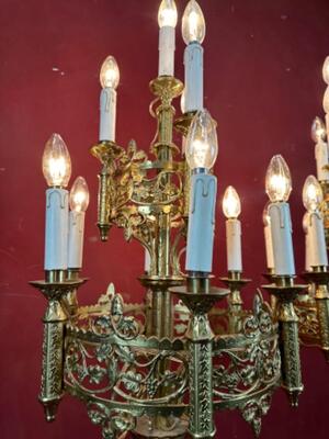 Candleabra style Romanesque - Style en Bronze Gilt, Belgium  19 th century