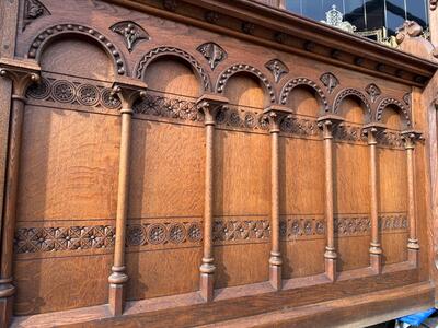 Choir Seats  style Romanesque - Style en Oak wood, Belgium  19 th century ( Anno 1890 )