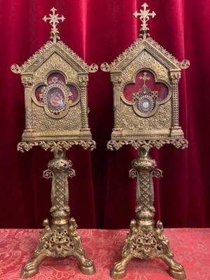 Exceptional Reliquaries style Romanesque - Style en Bronze , France 19 th century ( Anno 1865 )