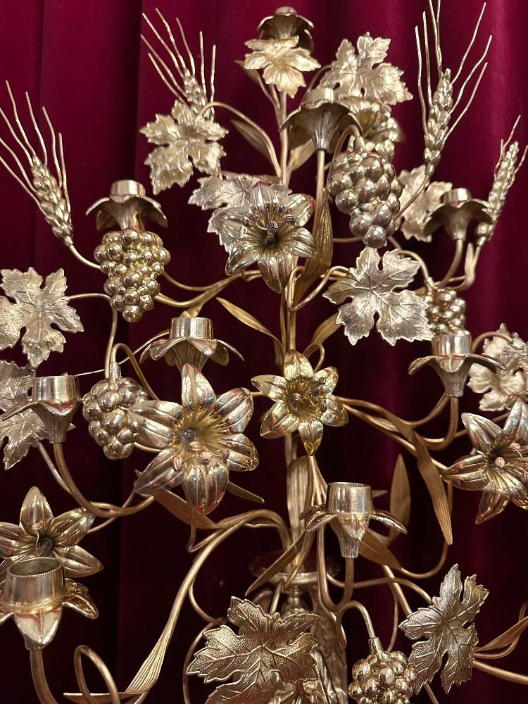 Pair Romanesque - Style Floral Candle Holders