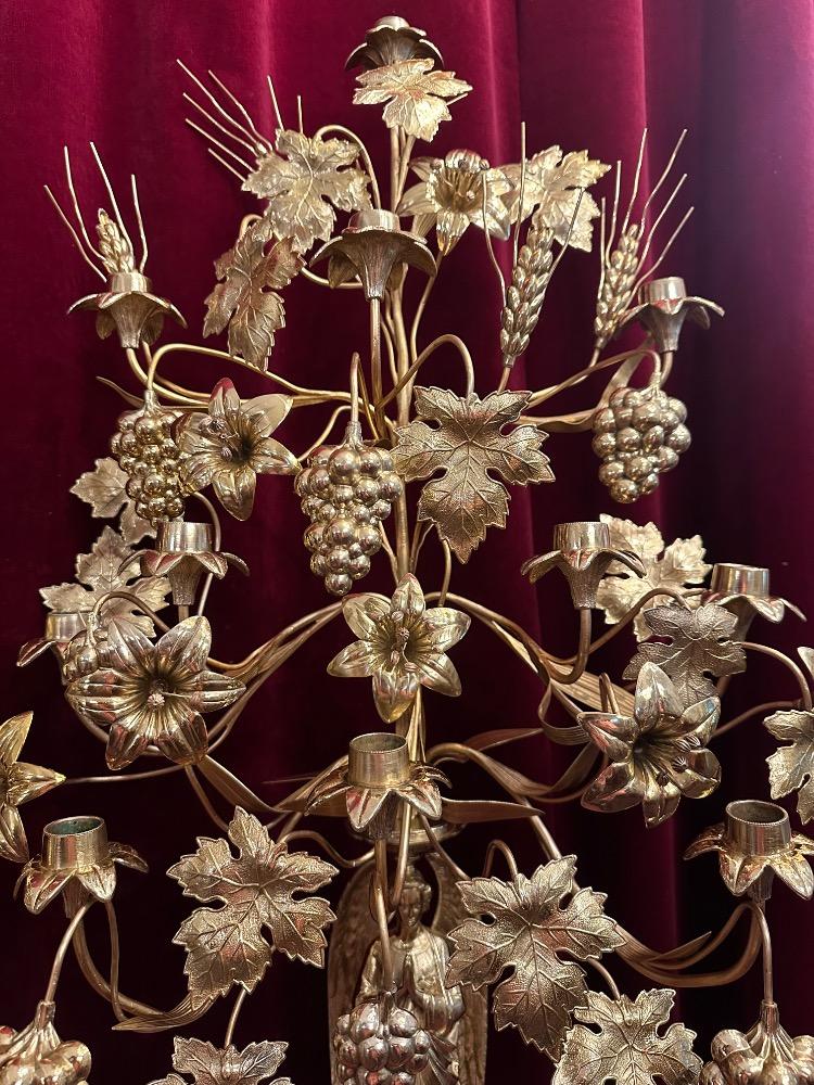 Pair Romanesque - Style Floral Candle Holders
