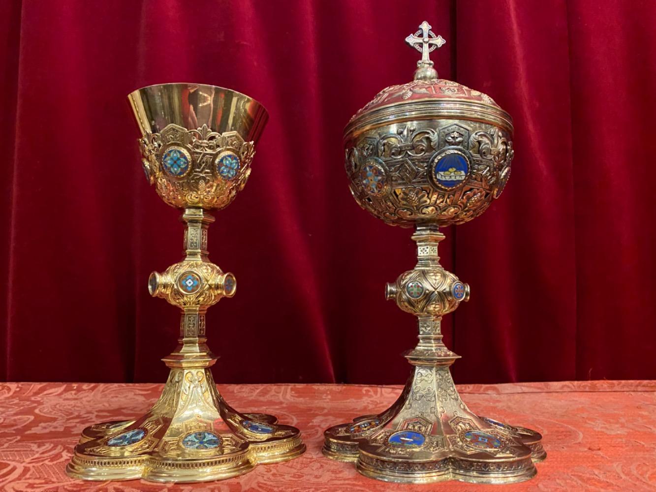 Pair Romanesque - Style Matching Chalice & Ciborium