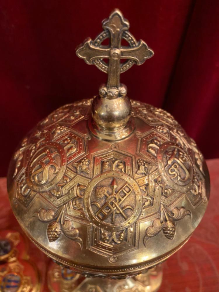 Pair Romanesque - Style Matching Chalice & Ciborium