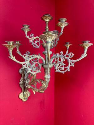 Matching Wall Candle Holders style Romanesque - Style en Bronze Gilt, France 19 th century ( Anno 1885 )