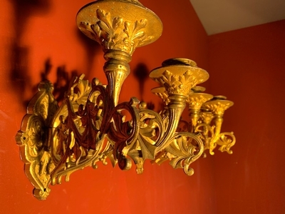 Wall Candle Holders style Romanesque en Bronze / Gilt, France 19th century ( anno 1890 )