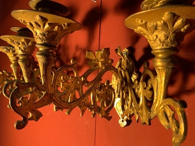 Wall Candle Holders style Romanesque en Bronze / Gilt, France 19th century ( anno 1890 )