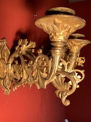 Wall Candle Holders style Romanesque en Bronze / Gilt, France 19th century ( anno 1890 )