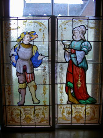 Pair  Stainded Glass Windows