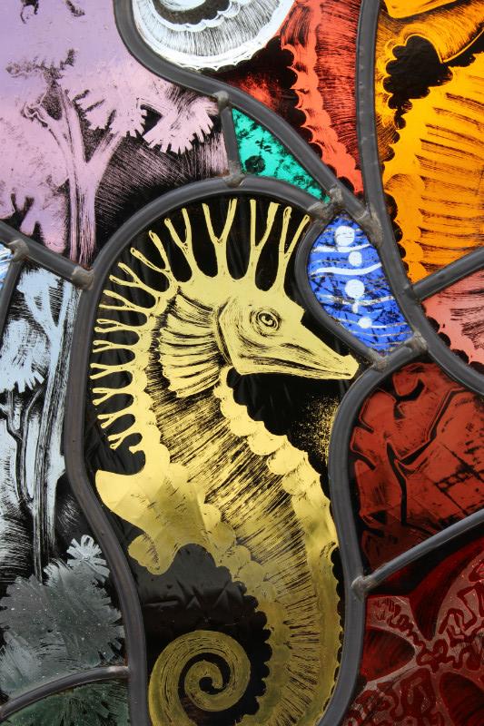 Pair  Stained Glass Windows Signed F. Kieckens