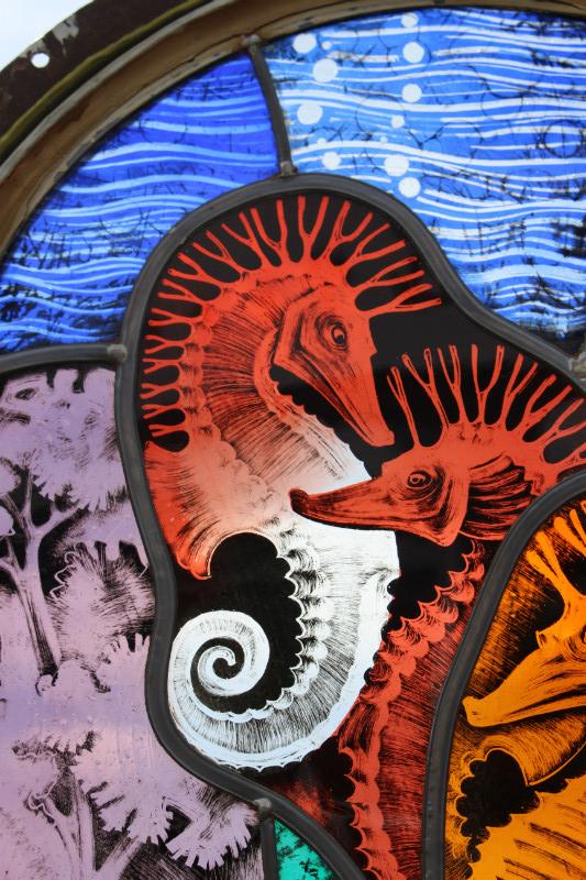 Pair  Stained Glass Windows Signed F. Kieckens