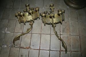 Wall Candle Holders en BRASS, France 19th century