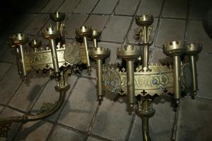 Wall Candle Holders en BRASS, France 19th century