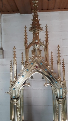 Project 2019 Restauration Of Chapel With Tabernacle en Brass / Polished / New Varnished, 19th century ( anno 1875 )