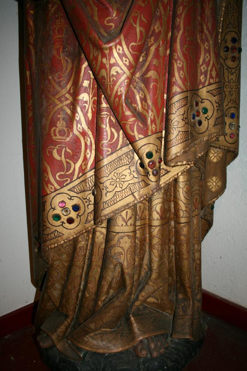 RELIGIOUS STATUE WOOD H.HEART