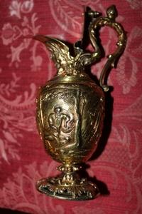 Cruets style Baroque en full silver / Gilt. Weight total 1.15 kgs., France 18 th century