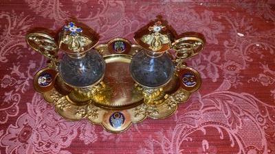 Cruets en Brass / Bronze / Polished and Varnished / Enamel , France 19 th century ( Anno 1875 )