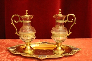 Cruets  en Brass / Bronze / Glass / Enamel, France 19th century