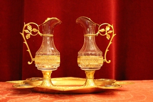 Cruets en Brass / Bronze / Gilt / Glass, France 19th century