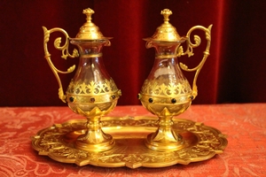 Cruets en Brass / Bronze / Gilt / Glass, France 19th century