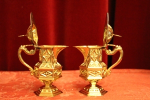 Cruets style Gothic - style en Silver, Belgium 19th century