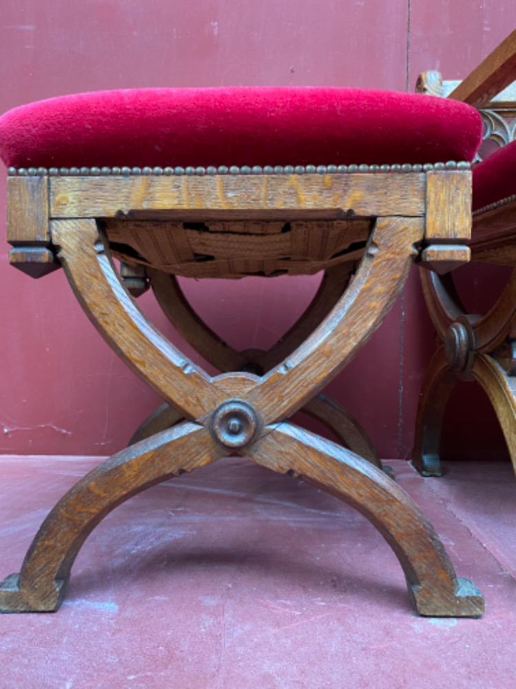 Set  Gothic-Style Solid Oak Sediliae