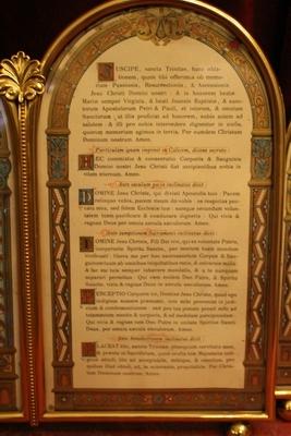 Canon Boards Measurements : 1 X 55 X 40 Cm. 2 X 28 X 17 Cm. style Romanesque en Brass / Bronze / Glass / Polished and Varnished, France 19th century ( anno about 1880 )