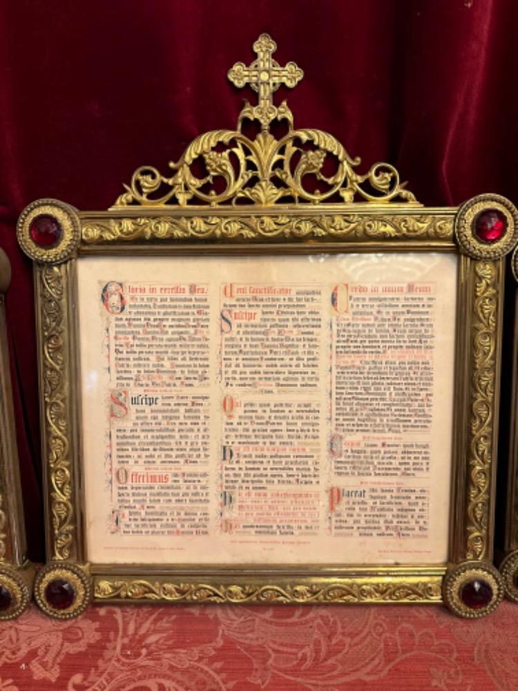 Set Romanesque - Style Canon Boards Measurements : 1 X 43 W X 52 H Cm. 2 X 30 W  X 47 H Cm.