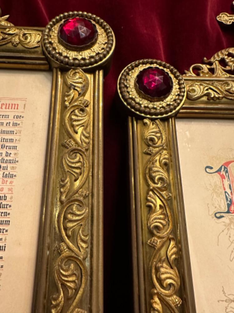 Set Romanesque - Style Canon Boards Measurements : 1 X 43 W X 52 H Cm. 2 X 30 W  X 47 H Cm.