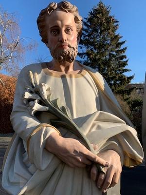 St. Joseph & St Mary Life Size ! en Terra-Cotta polychrome, France 19th century ( anno 1890 )
