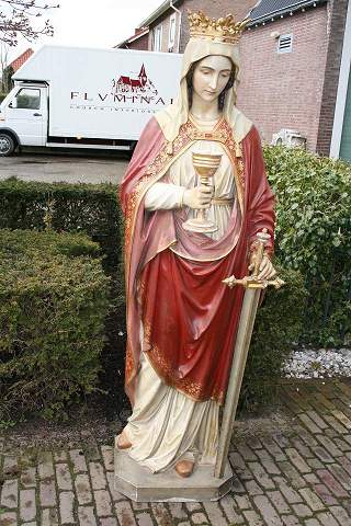 STATUE ST. BARBARA WOOD POLYCHROME